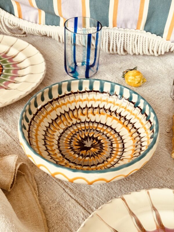 Bowl Bordo Tornito 21cm Alicudi Handmade Ceramic from Puglia