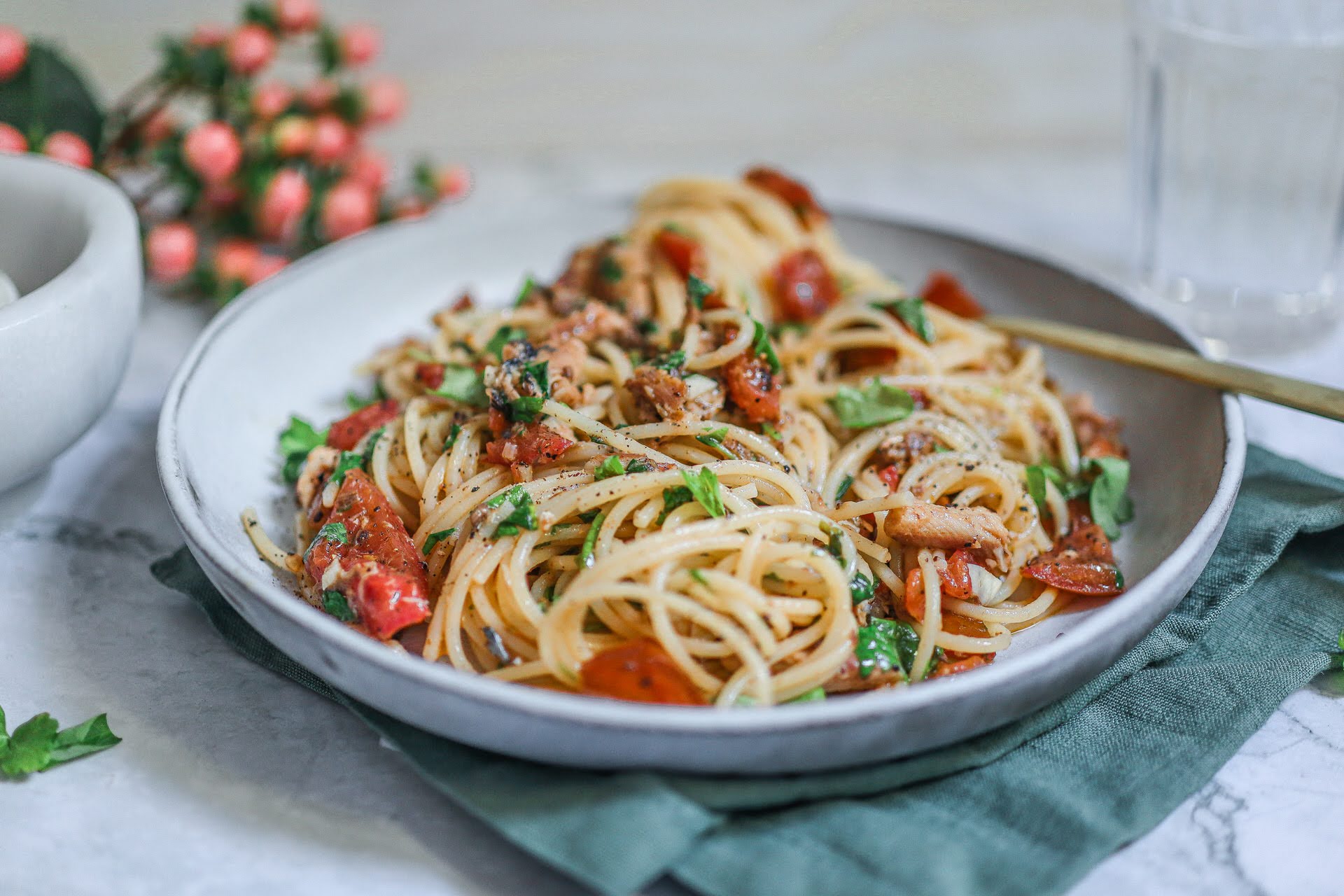 Spaghetti con le Sarde di Garda - Rezept Gardasee