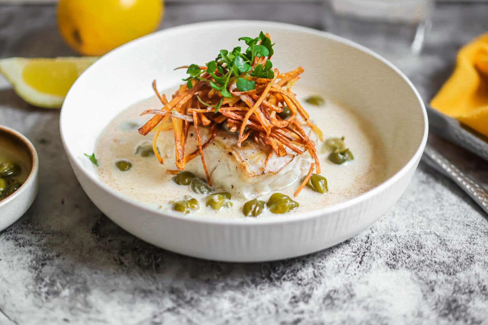 Rezept Dorsch auf Kapern-Zitronen-Soße