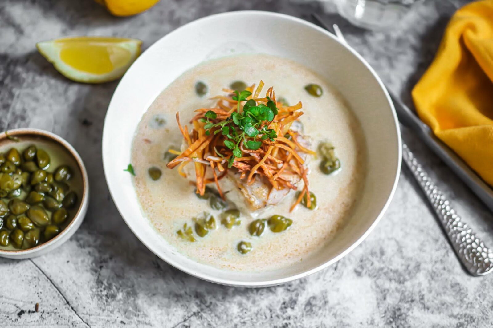 Rezept Dorsch auf Kapern-Zitronen-Soße