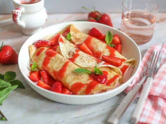Rezept Österreich - Palatschinken mit Erdbeeren