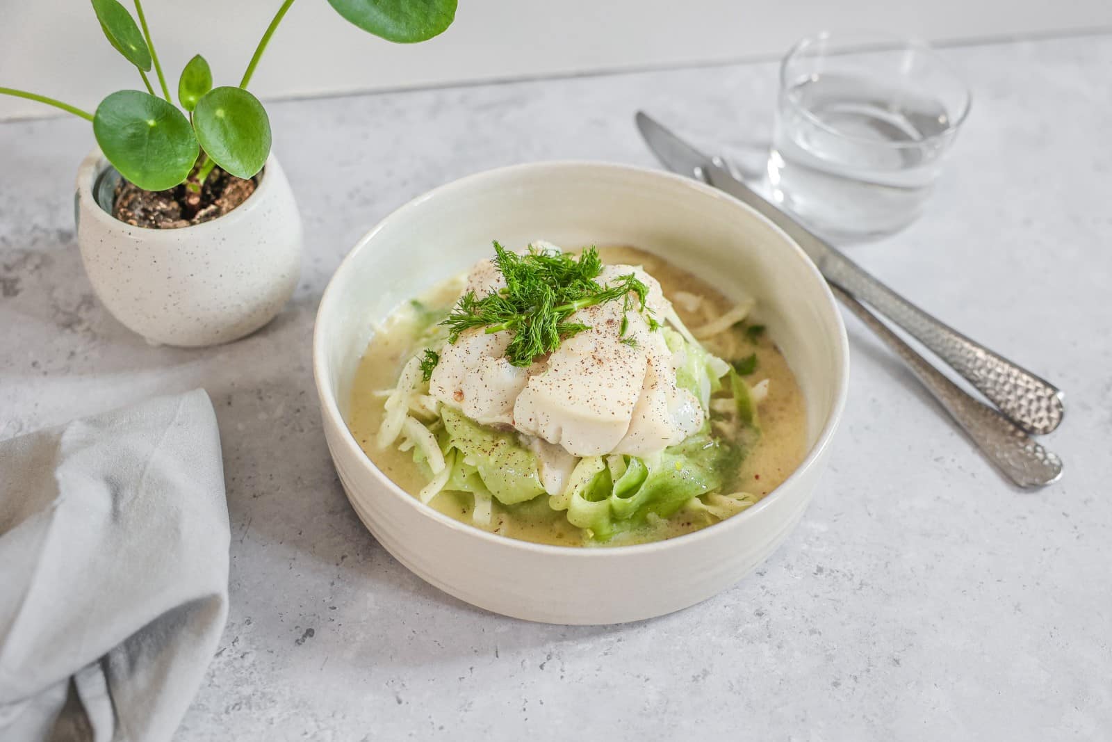 Rezept Kabeljau mit Fenchel-Gurkensalat