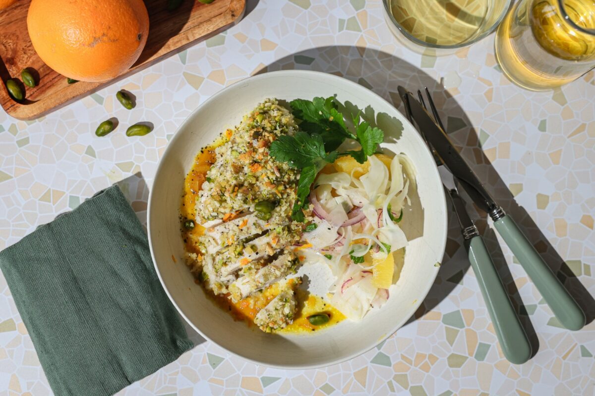 Hähnchen mit Pistazien-Mandel-Kruste - Rezept Sizilien