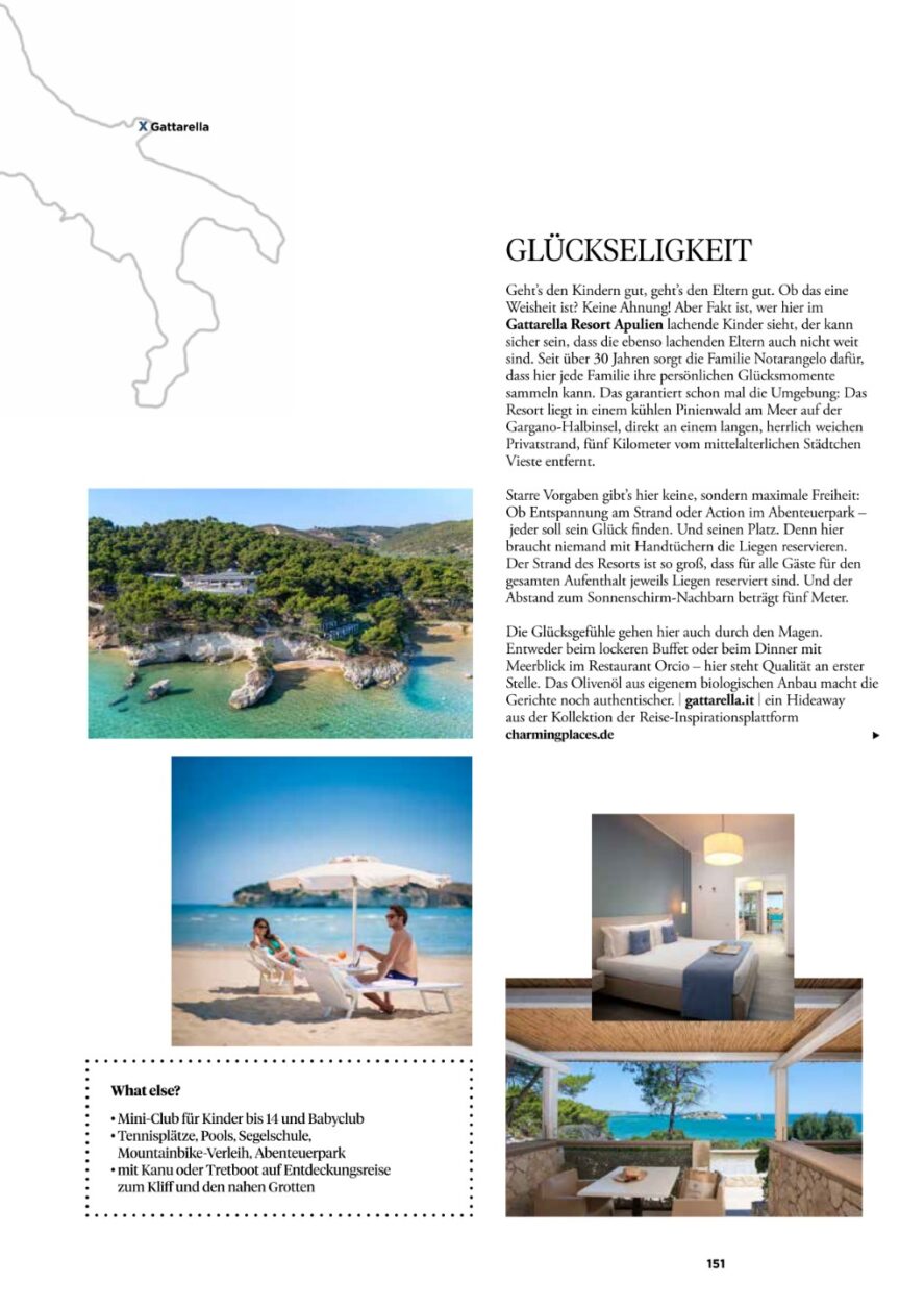 Gattarella Resort - Reisetipp Die Macher - Frühjahr 2025