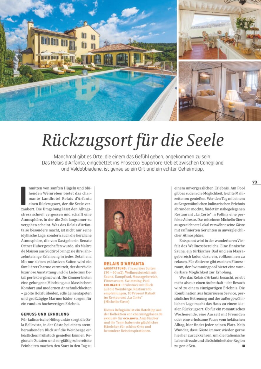 Reisetipp Prosecco-Gebiet: Relais d'Arfanta im Veneto - Eco Nova Magazin 04-2025