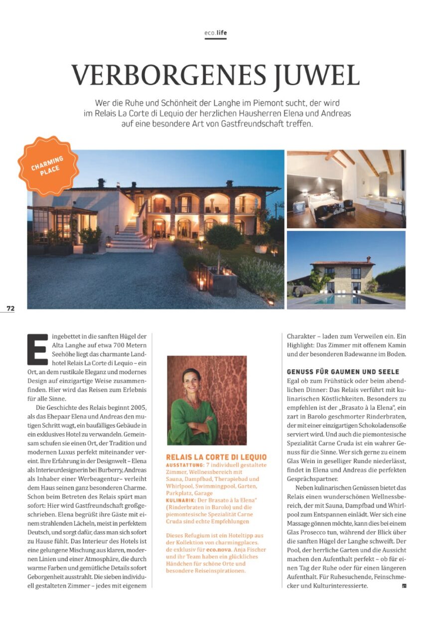 Reisetipp Langhe im Piemont - La Corte di Lequio - eco.nova Magazin 04-2025