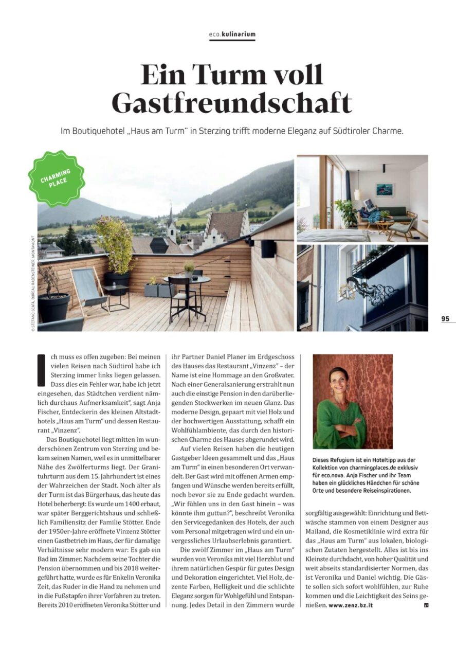 eco.nova Kulinarik - Reisetipps für Südtirol und Piemont - Haus am Turm