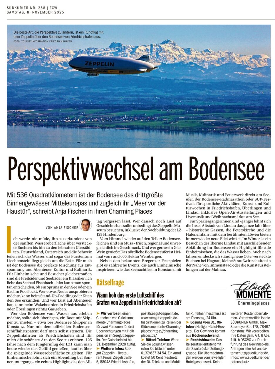 Südkurier - Reisetipps am Bodensee - Seegut Zeppelin
