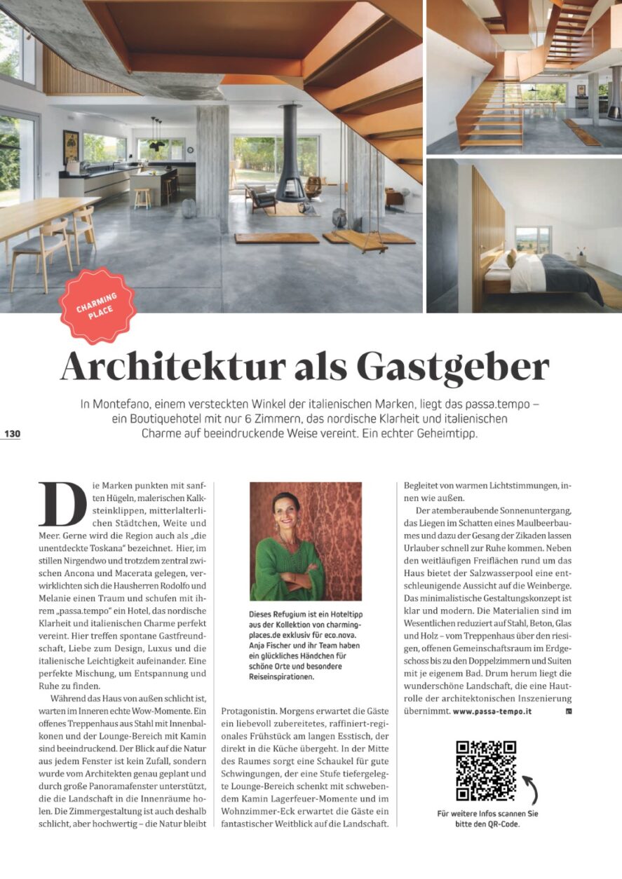Boutiquehotel passa tempo - Geheimtipp in den Marken - eco.nova Architektur